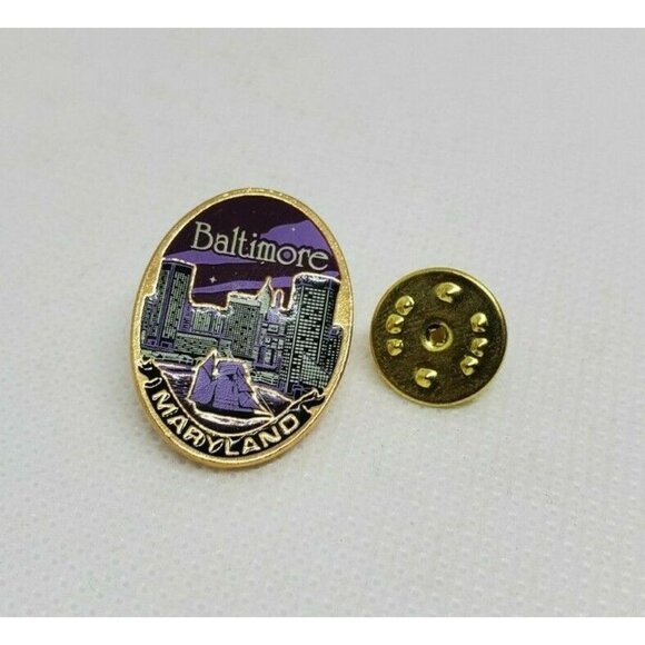 Traub Co Inc Baltimore Maryland Purple Pin Made In Canada - Picture 7 of 9